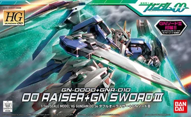 Bandai 5057383 #54 Raiser + GN Sword III GN-0000 + GNA-010 HG 1/144 Scale Model Kit