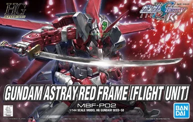 Bandai 5055602 #58 Gundam Astray Red Frame (Flight Unit) MBF-PO2 HG 1/144 Scale Model Kit