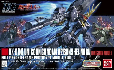 Bandai 5055883 #153 RX-0[N] Unicorn Gundam 02 Banshee Norn (Unicorn Mode) Full Psycho-Frame Prototype Mobile Suit HGUC 1/144 Scale Model Kit