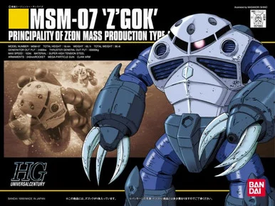 Bandai 5056829 MSM-07 Z'GOK Principality of Zeon Mass Production Type Amphibious Mobile Suit HGUC 1/144 Scale Model Kit