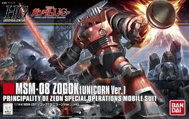 Bandai 5057984 #161 MSM-08 Zogok Unicorn Ver. Principality Of Zeon Special Operations Mobile Suit HGUC 1/144 Scale Model Kit