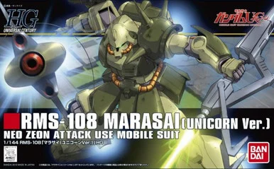 Bandai 5055742 #138 RMS-108 Marasai (Unicorn Ver.) Neo Zeon Attack Use Mobile Suit HGUC 1/144 Scale Model Kit