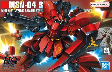 Bandai 5055612 MSN-04 Sazabi Metallic Coating Ver. Neo Zeon Char Aznables Customize Mobile Suit for Newtype HGUC 1/144 Scale Model Kit