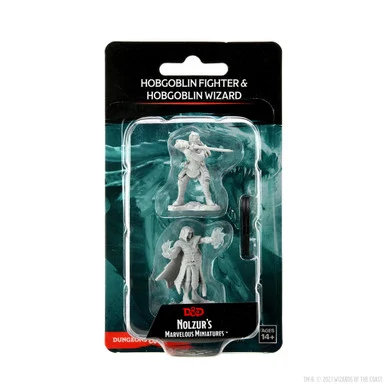 Wizkids 90310 Dungeons & Dragons Nolzur`s Marvelous Unpainted Miniatures: Hobgoblin Fighter Male & Hobgoblin Wizard Female