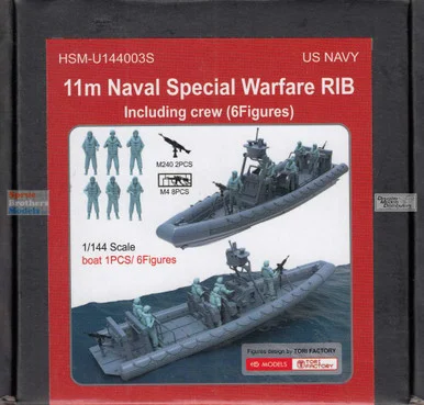 HSMU144003U 1:144 HS Models 11m Naval Special Warfare RIB Including Crew (6 figures)