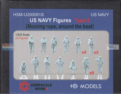HSMU200081U 1:200 HS Models Figures Type 2 (Mooring rope around the boat) for Arleigh Burke Class Destroyer