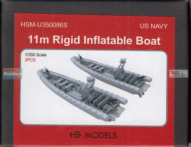 HSMU350086U 1:350 HS Models US Navy 11m Rigid Inflatable Boat Set