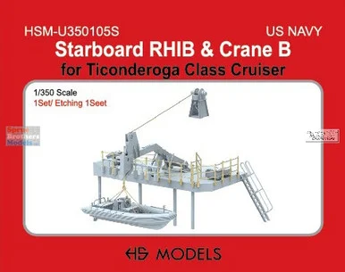 HSMU350105U 1:350 HS Models US Navy Starboard RHIB and Crane B (for Ticonderoga Class)