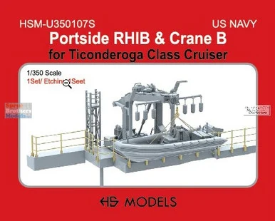 HSMU350107U 1:350 HS Models US Navy Portside RHIB & Crane B (for Ticonderoga Class)