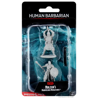 Wizkids 90138 Dungeons & Dragons Nolzur's Marvelous Unpainted Miniatures: Human Barbarian Male