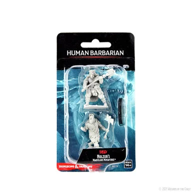 Wizkids 90224 Dungeons & Dragons Nolzur's Marvelous Unpainted Miniatures: Human Barbarian Male