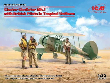 1/32 ICM Gloster Gladiator Mk.I with British Pilots in Tropical Uniform - ICM Models