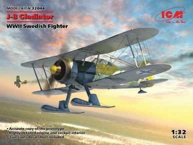 1/32 ICM J-8 Gladiator, WWII Swedish Fighter