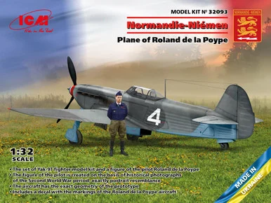 1/32 ICM Normandie-Niemen Yak-9T w/ Roland de la Poype figure