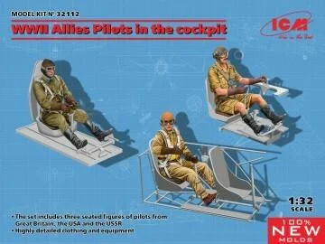 1/32 ICM WWII Allies Pilots in the cockpit (British American Soviet) (100% new molds) - ICM Models