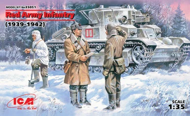 1/35 ICM Red Army Infantry (1939-1942) (3 figures - officer, 2 soldiers)