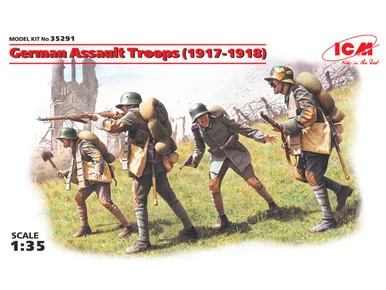 1/35 ICM German Assault Troops (1917-1918) (4 figures - 1 unterofficer, 3 soldiers)