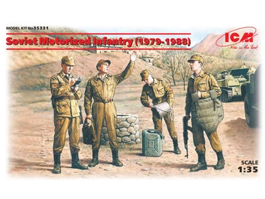 1/35 ICM Soviet Motorized Infantry (1979-1988) (4 figures - 1 officer, 3 soldiers)