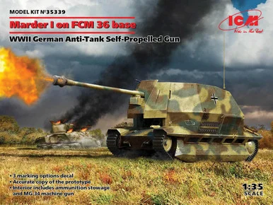 1/35 ICM Marder I on FCM 36 base, WWII German Anti-Tank Self-Propelled Gun