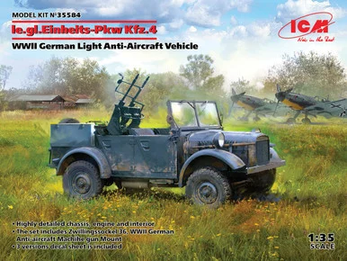 1/35 ICM le.gl.Einheitz-Pkw Kfz.4, WWII German Light Anti-Aircraft Vehicle