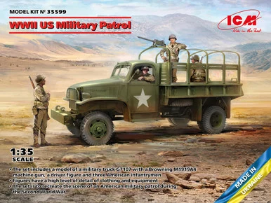 1/35 ICM WWII US Military Patrol (G7107 with MG M1919A4) - ICM Models