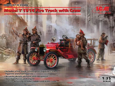 1/35 ICM Model T 1914 Fire Truck with Crew - ICM Models