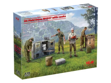 1/35 ICM US Field Stove M1937 with cooks Plastic Model Kit - ICM Models