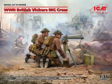 1/35 ICM WWII British Vickers MG Crew (Vickers MG & 2 figures) - ICM Models