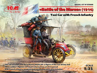 1/35 ICM Battle of the Marne (1914), Taxi car with French Infantry - ICM Models