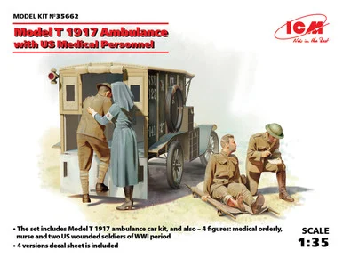 1/35 ICM Model T 1917 Ambulance with US Medical Personnel - ICM Models