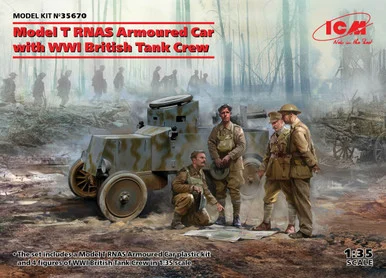 1/35 ICM Model T RNAS Armoured Car with WWI British Tank Crew - ICM Models