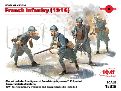 1/35 ICM French Infantry (1916) (4 figures) - ICM Models
