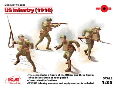 1/35 ICM US Infantry (1918) (4 figures) - ICM Models