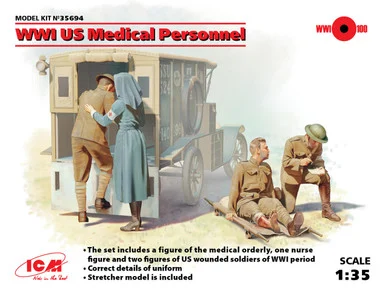 1/35 ICM WWI US Medical Personnel (4 figures) - ICM Models