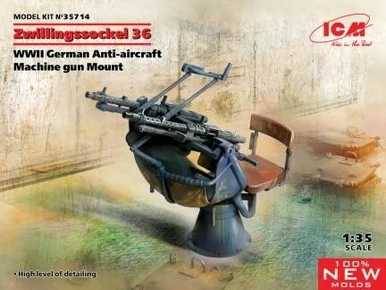 1/35 ICM Zwillingssockel 36, WWII German Anti-aircraft Machihe gun Mount (100% new molds)