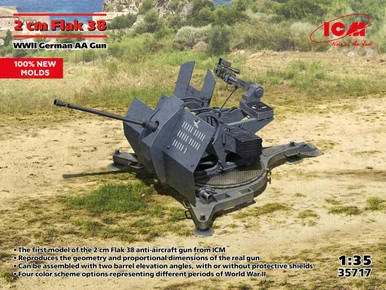 1/35 ICM Flak 38 WWII German AA Gun Plastic Model Kit - ICM Models