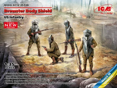 1/35 ICM US Infantry Brewster Body Shield Figures Model Kit - ICM Models