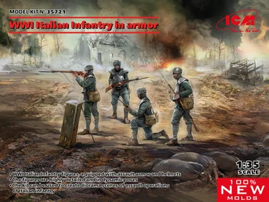 1/35 ICM WWI Italian Infantry in Armor Figure Set - ICM Models