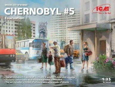 1/35 ICM Chernobyl#5. Extraction (2 adults, 2 children and luggage) (100% new molds) - ICM Models