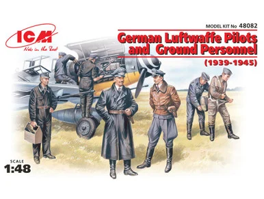 1/48 ICM German Luftwaffe Pilots and Ground Personnel (1939-1945) (7 figures - 3 pilots, 4 mechanics)