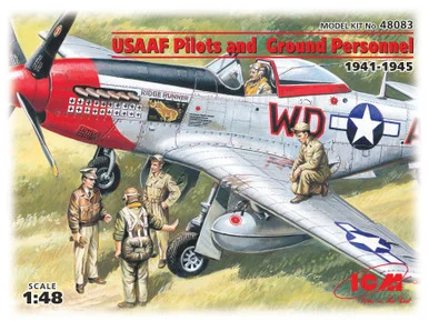 1/48 ICM USAAF Pilots and Ground Personnel (1941-1945) (5 figures - 3 pilots, 2 mechanics)