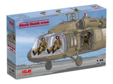1/48 ICM Models Black Hawk Helicopter Crew Figure Set Plastic Model Kit