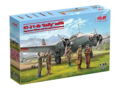 1/48 ICM Ki-21-Ib Sally w/Japanese Pilots & Ground Crew Plastic Model Kit