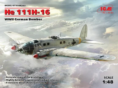 1/48 ICM He 111H-16, WWII German Bomber