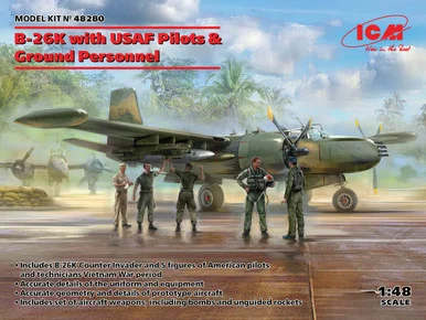 1/48 ICM B-26K with USAF Pilots & Ground Personnel