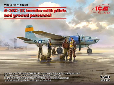1/48 ICM A-26C-15 Invader w/Pilots & Ground Personnel
