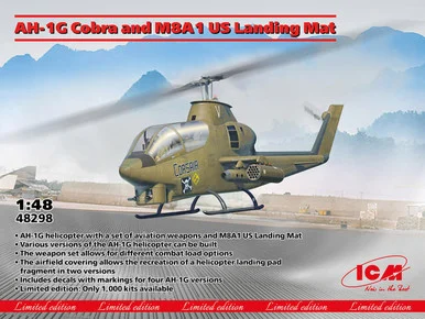 1/48 ICM AH-1G Cobra & M8A1 US Landing Mat Plastic Model Kit