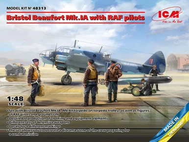 1/48 ICM Bristol Beaufort Mk.IA with RAF Pilot Figures - ICM Models