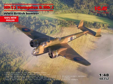 1/48 ICM HP.52 Hampden B.Mk.I WWII British Bomber Plastic Model Kit - ICM Models