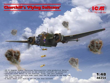 1/48 ICM Churchill's Flying Suitcase HP.52 Hampden Bomber Plastic Model Kit - ICM Models